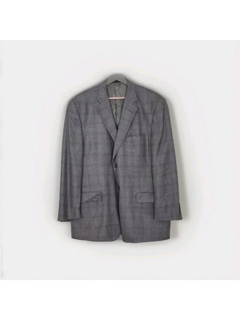 Vtg Alfred Sung Blazer 44R Green Glen Plaid Wool Silk Academia 2B Dark Academia